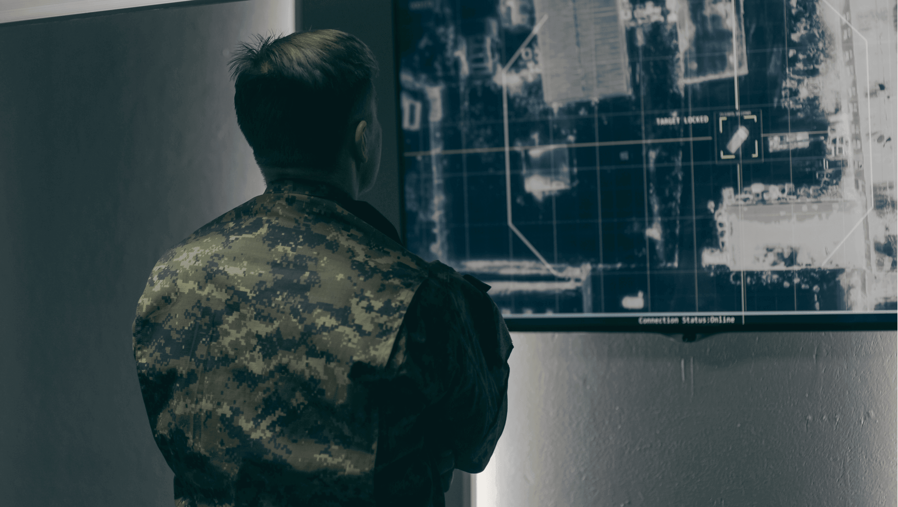 Operator monitoring a live command and control feed